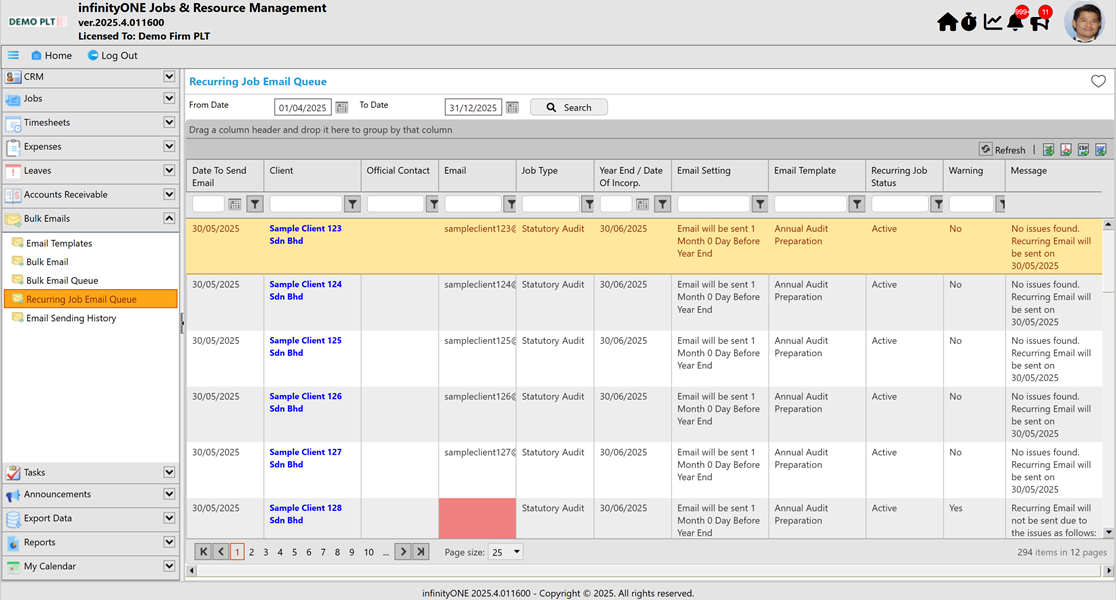 Bulk Emails Screenshot 1
